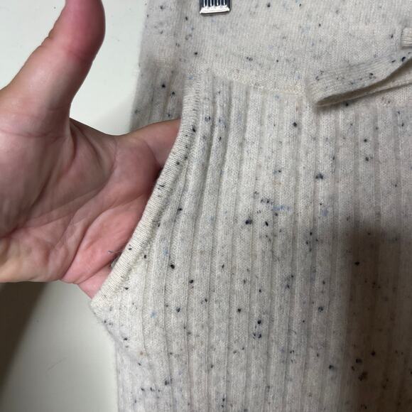 THE TILE CLUB BLUE CREAM CONFETTI SOPHIE WIDE LEG PANT ASPEN 100% cashmere XS - Picture 8 of 9